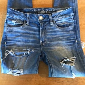 AMERICAN EAGLE ripped jeans super stretch jeans